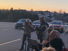 Musicians playing at the sunrise service