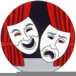 graphic of comedy and tragedy theatre masks